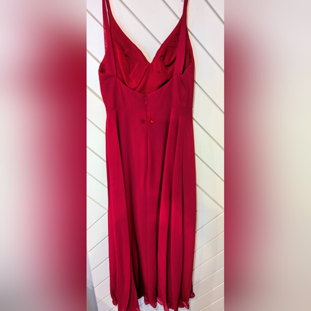 Azazie Davis Burgundy Red Strapless Bridesmaid Gown - Picture 6 of 6